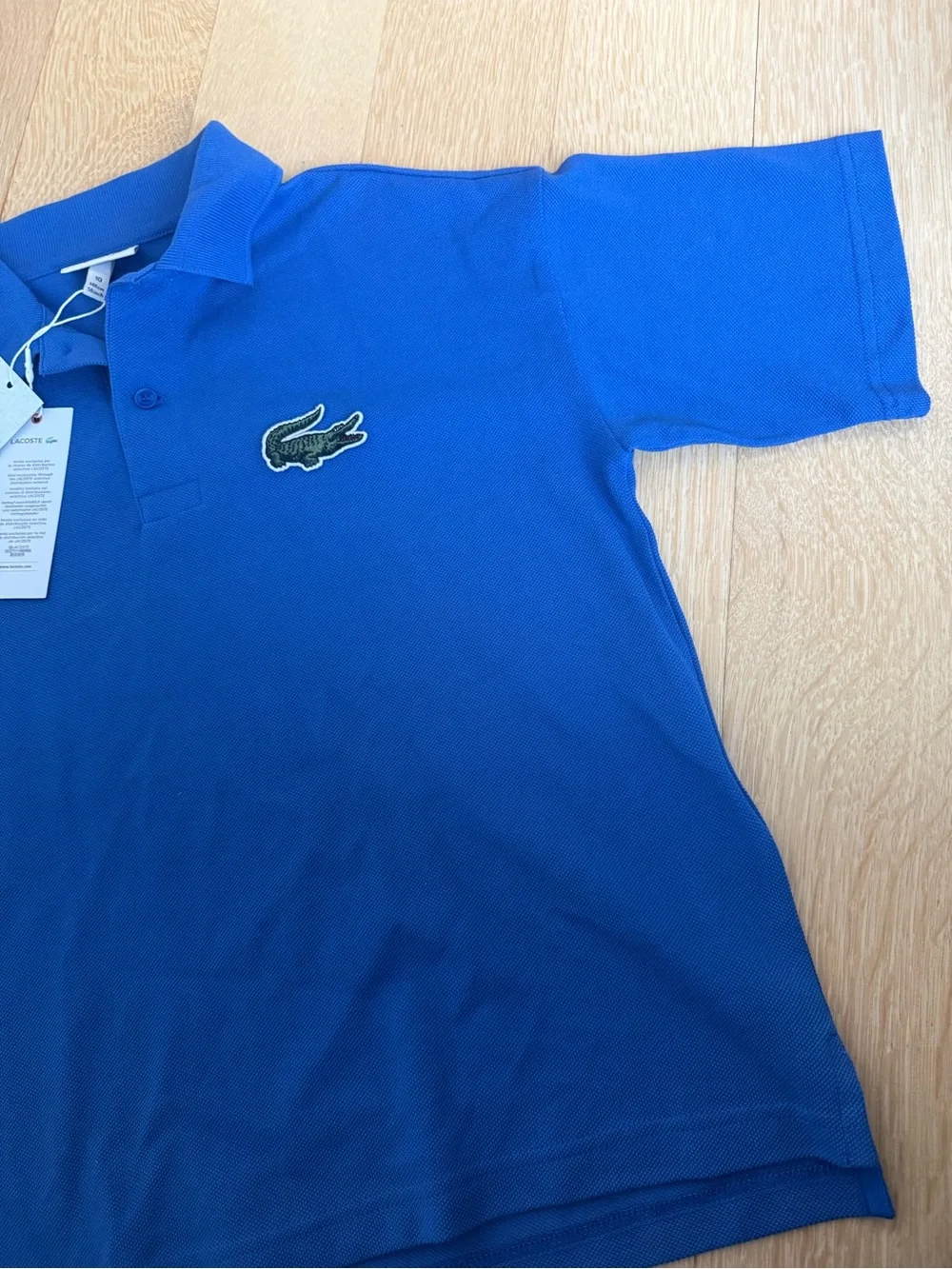 Lacoste Boys Blue Short Sleeve Polo with Crocodile Patch NWT